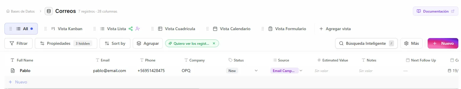 Smart search box with a plain-language question and its results